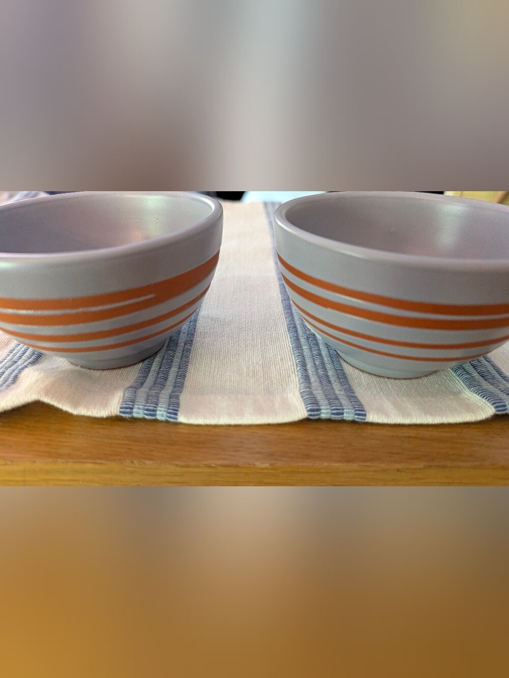 2 Starbucks Coffee Terra Cotta Purple Swirl Bowls Soup Matcha Bowls Collectible